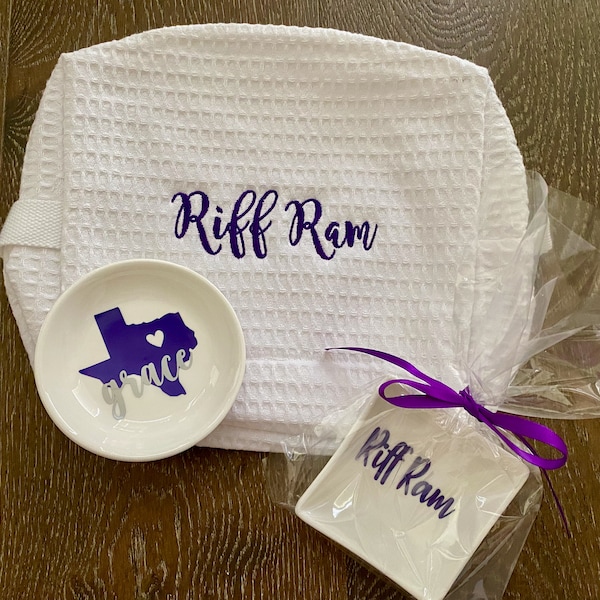 TCU Horned Frogs, Riff Ram Graduation Gift - Jewelry Dish SET - Ring Dish - Graduation Gift