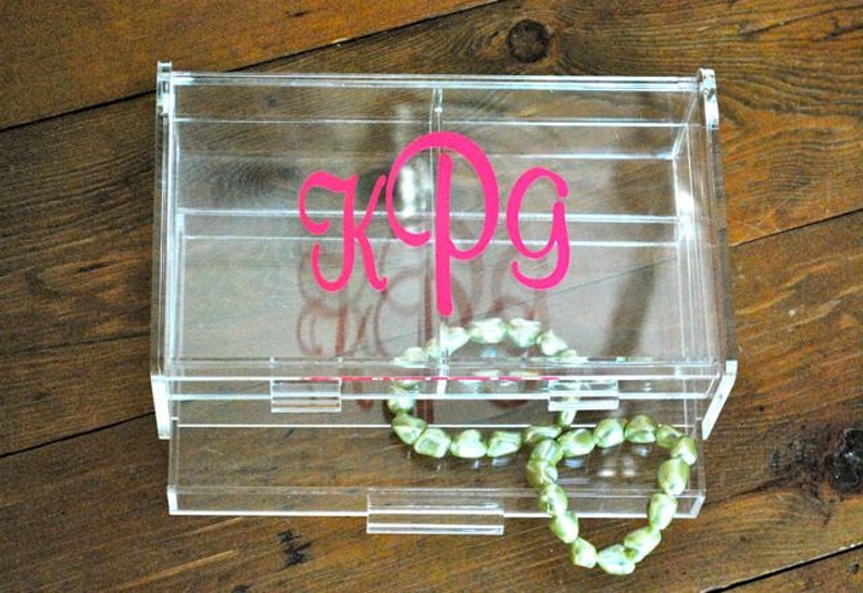 Personalized Acrylic Jewelry Box Etsy