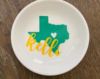 Personalized Custom Baylor University Gift , Baylor Bears - Jewelry Dish - Ring Dish - Graduation Gift