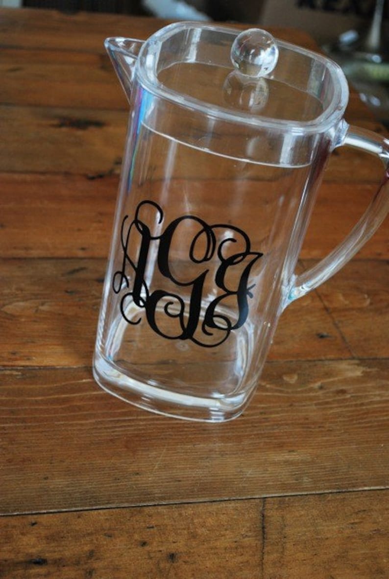 Monogram Pitcher Personalized Acrylic Pitcher image 2