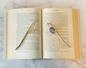 Engraved Bookmark - Monogram Gift - Reader - Book Lover Gift - Long Stem Personalized Bookmark