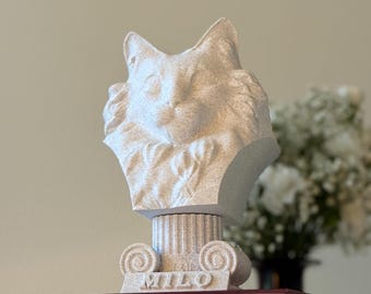 Custom Pet Bust | Personalized Statue, Home Decor, Gift | Custom Dog or Cat Sculpture, Gift for Pet Lovers, Unique Gift for Christmas