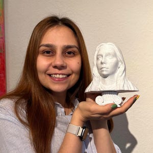 Buste personnalisé imprimé en 3D à partir d'une photo – Sculpture unique, idée cadeau pour Noël ou un anniversaire