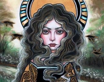 Druantia Fine art Print Celtic Goddess by Tammy Wampler