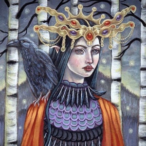 Queen Mab fairy raven fine art print by Tammy Wampler