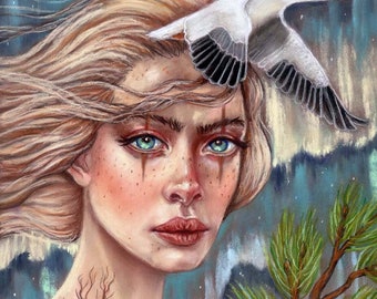 Serafina Pekkala His Dark Materials witch fine art print by Tammy Wampler