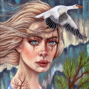 Serafina Pekkala His Dark Materials witch fine art print by Tammy Wampler