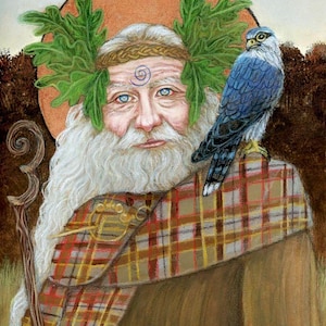 Merlin Druid wizard shaman Fine art print of the original painting by Tammy Wampler