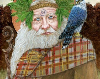 Merlin Druid wizard shaman Fine art print of the original painting by Tammy Wampler