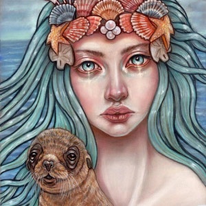 Amphitrite Greek Sea Goddess Queen Seal Fine Art Print - Etsy UK