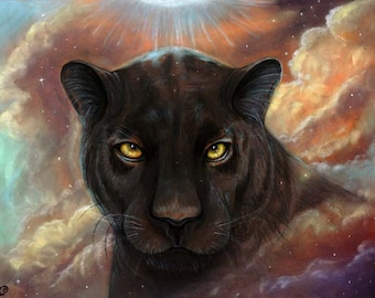 Spirit Walker black panther Universe Nebula 8x10 fine art print