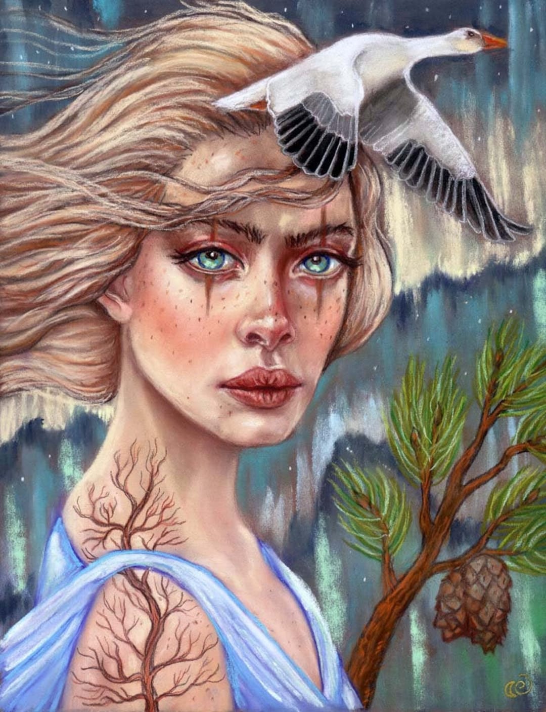 Serafina Pekkala His Dark Materials Witch Fine Art Print by Tammy