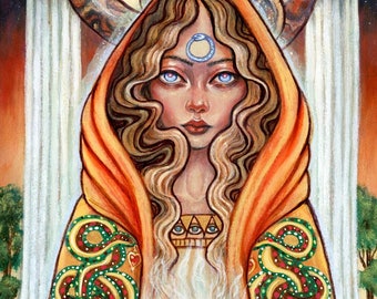 The Oracle of Delphi serpent priestess Pythia fine art print by Tammy Wampler