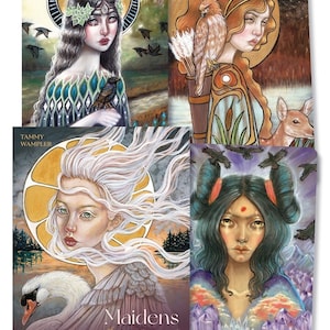 Maidens of the Wheel Orakel Deck LIMITED EDITION Signierte Kopie Grafik und Schrift von Tammy Wampler