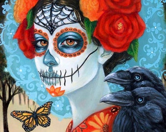 Day of the Dead original acrylic painting by Tammy Wampler