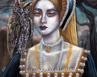 Impression d'art Anne Boleyn Grande chouette d'Angleterre par Tammy Wampler