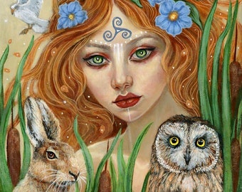 Danu Irish Celtic mother earth goddess fine art print by Tammy Wampler