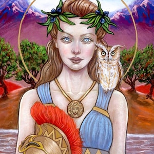 Stampa artistica della dea della mitologia greca Atena di Tammy Wampler