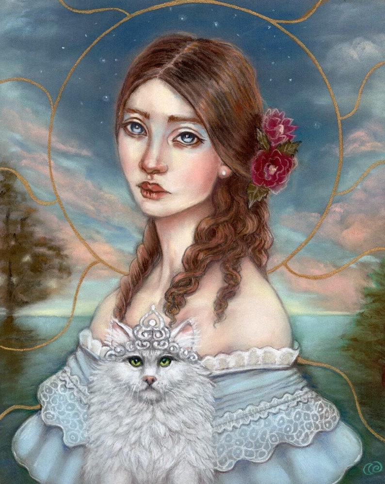 Queen Victoria and Cat Fine Art Print by Tammy Wampler Etsy