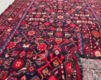 4x11 Red Turkish Runner Rug - Vintage Anatolian Wool Rug, Handmade Oushak Carpet