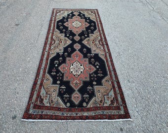 3x8 Handmade Wool Runner Rug - Turkish Anatolian Vintage Carpet