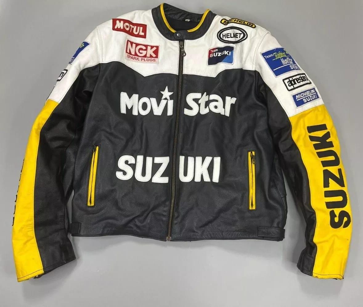 Suzuki Movistar Racing Motorcycle Riding Gear Cowhide