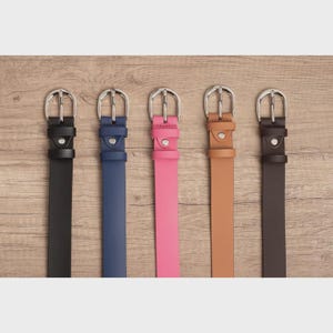 Leather Belt for Women – Full Grain Leather | 1.2&quot; Wide | Multiple Colors | Handmade Classic Everyday Belt