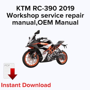 KTM RC-390 2019 Workshop service repair manual,OEM Manual,Factory repair manual