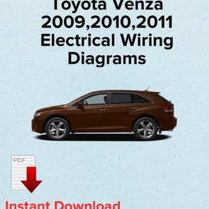 Toyota Venza 2009,2010,2011 Electrical Wiring Diagrams Manual