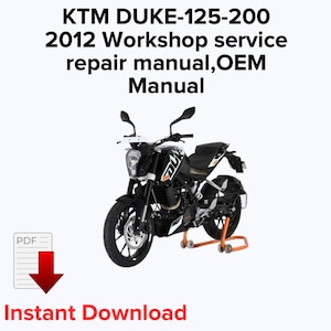 KTM Duke 125-200 2012 Repair Manual: Workshop Service (PDF)