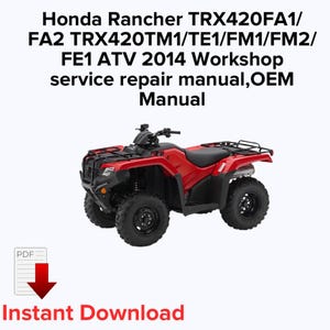 Honda Rancher TRX420 ATV 2014 Repair Manual (PDF)