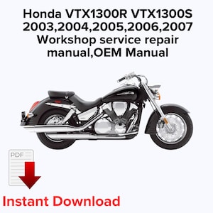 Honda VTX1300R VTX1300S 2003,2004,2005,2006,2007 Workshop service repair manual,OEM Manual,Factory repair manual