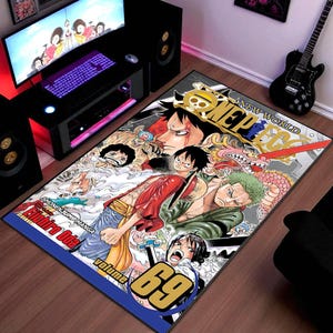 One Piece Manga Volume 69 Rug - Washable Non Slip Area Mat - Perfect Gift for Anime Fans & Influencers| Game Room, Bedroom, Studio Decor