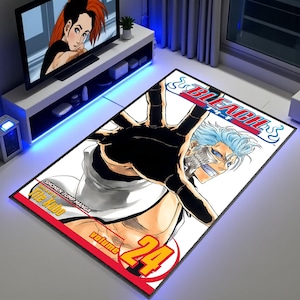 Tapis de couverture manga épique | Tapis antidérapant lavable de style anime | Tapis de sol audacieux pour salle de jeux et espace multimédia