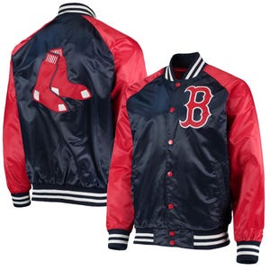 Boston Red Sox Jacket MLB Team Black Red Satin Jacket Red Sox Baseball Jacket Varsity Letterman Jacket Boston Team Baseball Fans Jacket