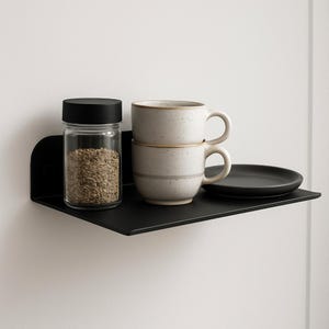 Minimalist metal floating shelf – sleek wall shelf for kitchen, bathroom, Modern Kitchen Shelf, Metal Wall Shelves, Parametric wall shelf
