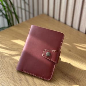 Cartera de cuero marrón, Cartera plegable, Cartera fina para hombre, Cartera de mujer, Cartera de cuero triple para hombre, Cartera con velcro, Cartera personalizada
