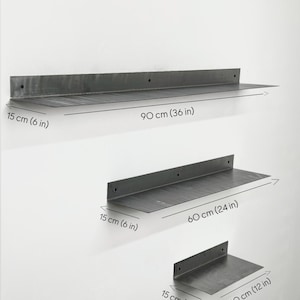 Estante de pared de metal cromado, moderno, minimalista imagen 8