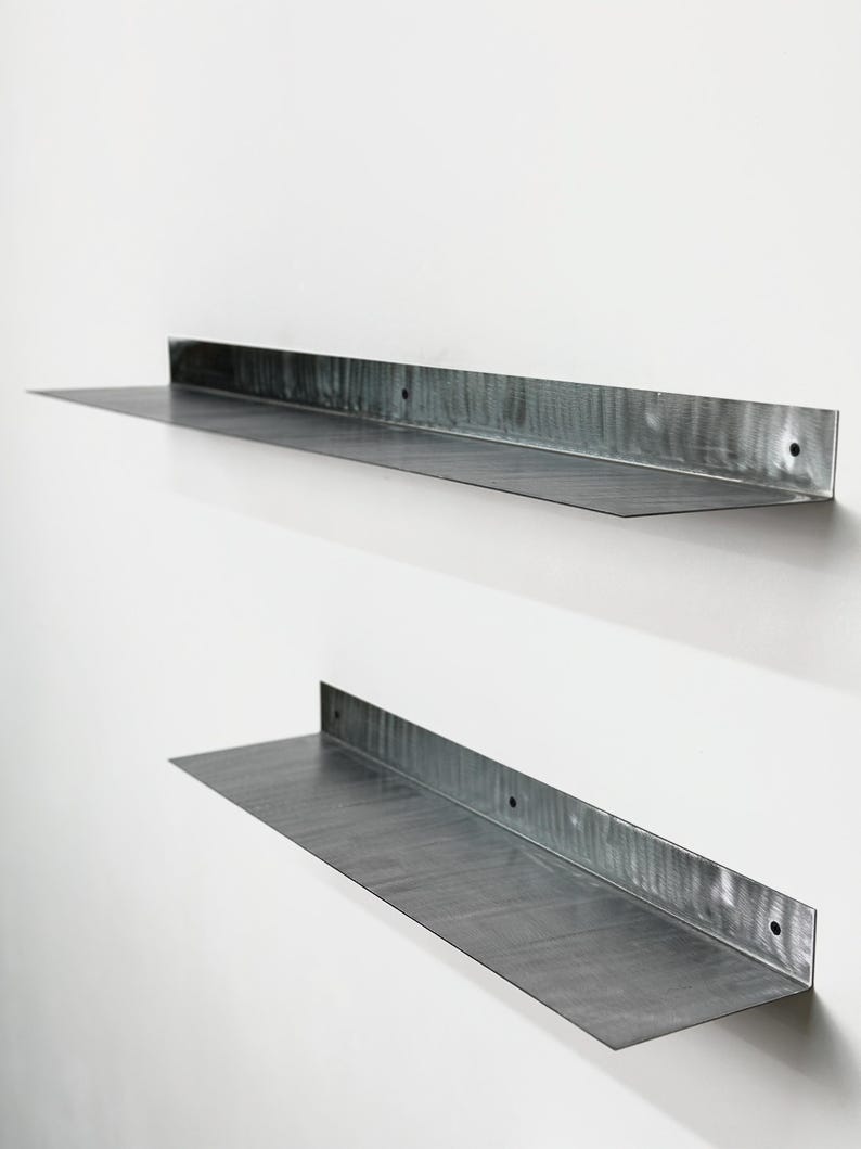 Estante de pared de metal cromado, moderno, minimalista imagen 9