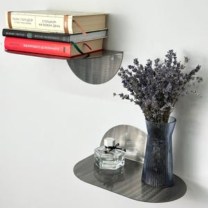 Metal Floating Shelf | Industrial Steel Wall Shelf | Modern Home Decor | Floating Shelf for Bathroom, Kitchen, or Living Room