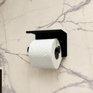 Toilet Paper Holder – Wall Mounted Toilet Roll Holder, Toilet Paper Storage, Modern Bathroom Organizer, Metal Bathroom Shelf