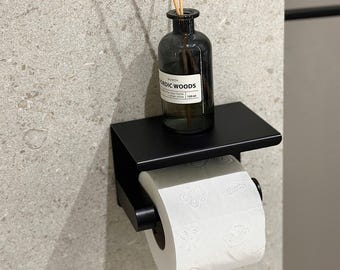Toilet Paper Holder – Wall Mounted Toilet Roll Holder, Toilet Paper Storage, Modern Bathroom Organizer, Metal Bathroom Shelf