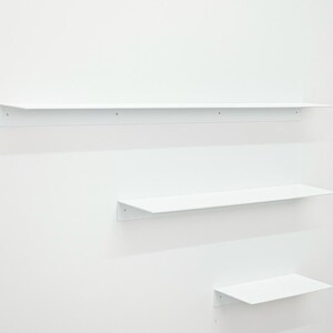 Floating Metal Wall Shelf | Modern Steel Shelf | Minimalist Wall Storage | Kitchen Bathroom Living Room Decor image 8