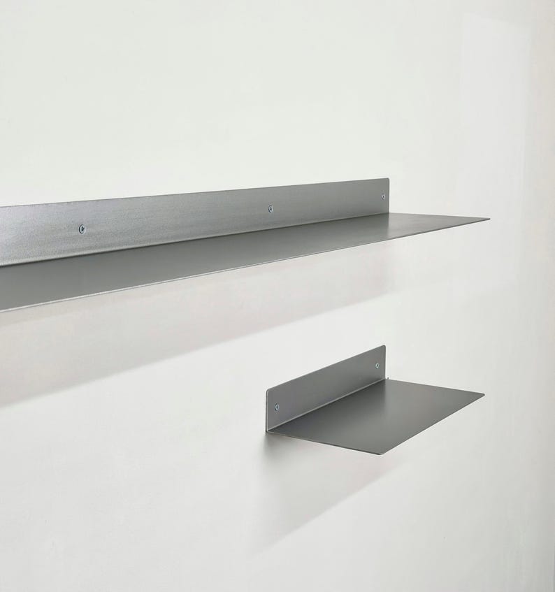 Estante de pared de metal cromado, moderno, minimalista imagen 18