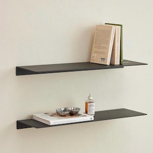 Metal Wall Shelf – Minimalist Floating Shelf for Kitchen or Entryway – Modern Industrial Home Decor Rack, Bathroom organizer, Wandregal
