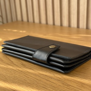 Cartera de cuero, Cartera plegable, Cartera delgada, Carteras delgadas para mujer, Cartera de cuero triple para hombre, Cartera de mujer, Regalo para él, Cartera personalizada