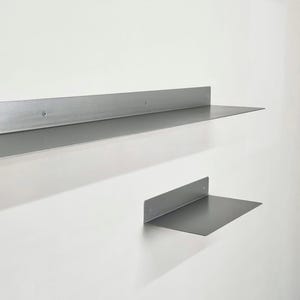 Floating Metal Wall Shelf | Modern Steel Shelf | Minimalist Wall Storage | Kitchen Bathroom Living Room Decor image 7
