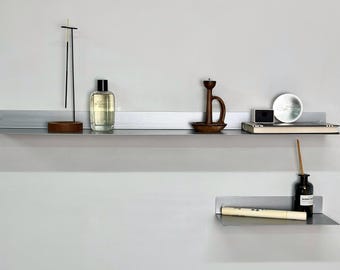 Estante de pared de metal cromado, moderno, minimalista