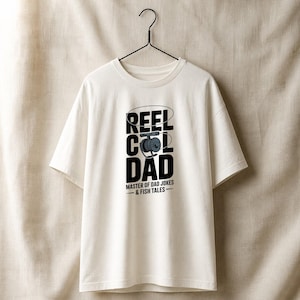 Reel Cool Dad Shirt - Fishing Dad Gift - Father's Day Tee - Funny Dad Joke Shirt - Fish Tales Master - Angler Papa Apparel