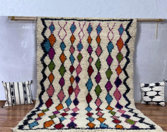 CUSTOM WOOL RUG, Handmade in Morocco, Berber Style for Bohemian and Eclectic Interiors, Free shipping